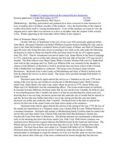 Southern Campaign American Revolution Pension Statements Pension application of John McCandless S2777 fn13NC Transcribed by Will Graves[removed]Methodology: Spelling, punctuation and grammar have been corrected in some 