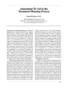 Assessment To Aid in the Treatment Planning Process