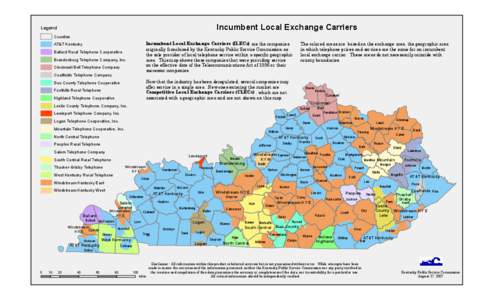 Incumbent Local Exchange Carriers  Legend Counties  Incumbent Local Exchange Carriers (ILECs) are the companies