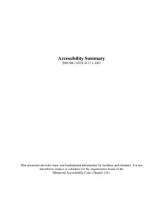 Microsoft Word - Accessibility Summary 2006 IBC.doc