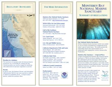 Summary of Regulations for MBNMS[removed]