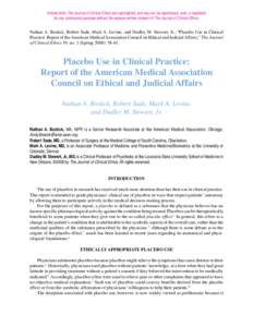 Articles from The Journal of Clinical Ethics are copyrighted, and may not be reproduced, sold, or exploited for any commercial purpose without the express written consent of The Journal of Clinical Ethics. Nathan A. Bost
