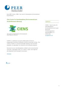 About PEER / Centres / CIENS - Oslo Centre for Interdisciplinary Environmental and Social Research / Oslo Centre for Interdisciplinary Environmental and Social Research (Norway)