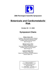 Health / Louisiana State University System / Pennington Biomedical Research Center / Pennington / Insulin / Metabolic syndrome / Wake Forest School of Medicine / Baton Rouge /  Louisiana / Endocrine system / Diabetes / Medicine