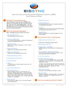 State Contracting and Procurement Registration System (SCPRS) Quick Reference Guide 1 • Special Instructions