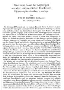 Eine neue Rasse der Aspisviper aus dem südwestlichen Frankreich Vipera aspis zinnikeri n. subsp.