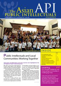 Shanya Attasillekha  NEWSLETTER ISSUE NO[removed]SEPTEMBER 2012 – JUNE 2013 Public Intellectuals and Local