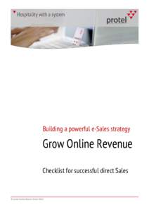 Hospitality with a system  Building a powerful e-Sales strategy Grow Online Revenue Checklist for successful direct Sales