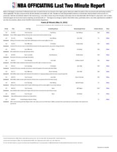 Below is the league’s assessment of officiated events that occurred in the last two minutes of last night’s games which were within five points at the two-minute mark (and during overtime, where applicable). The play