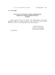 L. S. NO. 2 TO GAZETTE NO[removed]L.N. 106 of 2009 B1195