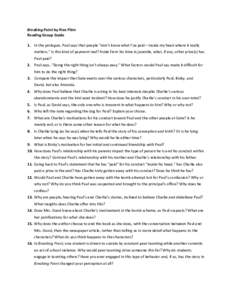 Breaking Point by Alex Flinn Reading Group Guide 1. In the prologue, Paul says that people “don’t know what I’ve paid—inside my head where it really matters.” Is this kind of payment real? Aside from his time i