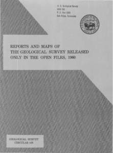 U. S. Geological Survey WRD SW P. 0. Box 10£5 Oak Ridge, Tennessee