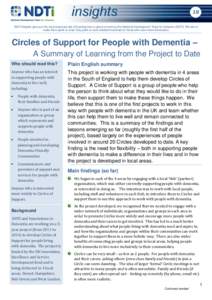 18 NDTi Insights give you the most important bits of learning from a piece of work by the National Development Team for Inclusion (NDTi). We aim to make them quick to read; they point to more detailed materials for those