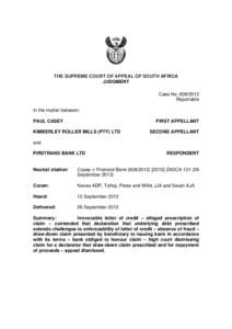 Contract law / Economy of South Africa / First Rand / Letter of credit / Debt / Cheque / Demand guarantee / Bank of America / First National Bank / Business / Finance / Financial economics