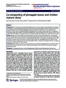 Co-composting of pineapple leaves and chicken manure slurry