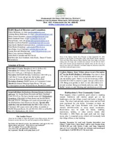 Hubbardston Area Historical Society Newsletter Number Nineteen, November, 2006 Box 183, Hubbardston, Miwww.hubbardston.org  HAHS Board of Directors and Committees