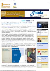Cuenta SciELO Citation Index con 26 revistas de la UNAM