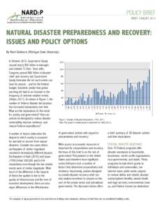 Policy Brief BRIEF 7/August 2013 Natural Disaster Preparedness and Recovery: Issues and Policy Options By Mark Skidmore (Michigan State University)