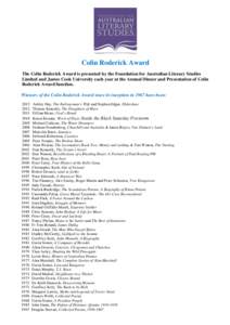 Colin Roderick Award / Australian literature