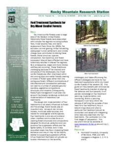 Fire / Occupational safety and health / Ecology / Forestry / Fire ecology / Forest ecology / Forest / Conifer forest / Rocky Mountain Research Station / Systems ecology / Wildfires / Ecological succession