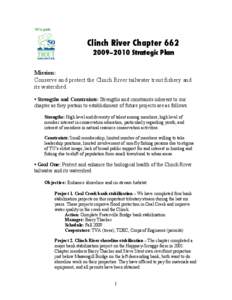 Clinch River Chapter[removed]–2010 Strategic Plan Mission: