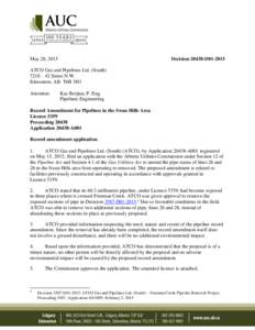 May 28, 2015  DecisionD01-2015 ATCO Gas and Pipelines Ltd. (South) 7210 – 42 Street N.W.