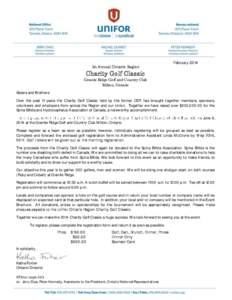 February 2014 1st Annual Ontario Region Charity Golf Classic Granite Ridge Golf and Country Club Milton, Ontario