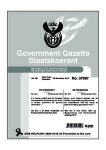 Government Gazette Staatskoerant REPUBLIC OF SOUTH AFRICA REPUBLIEK VAN SUID -AFRIKA  Vol. 581