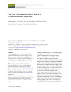 The Farm Fresh Healthcare Project: Analysis of a Hybrid Values-based Supply Chain