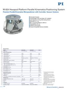 Vacuum Hexapod Platform Parallel Kinematics Positioning System