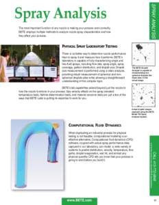 BETE Spray Analysis, Spray Lances, Quills, Fabrications