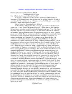 John Sevier / Sevier County /  Tennessee / Richard Gentry / Battle of Kings Mountain / Battle of Cowpens / History of the Southern United States / Southern United States / South Carolina in the American Revolution / Tennessee / United States