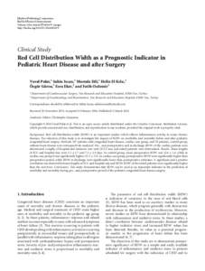 Red Cell Distribution Width as a Prognostic Indicator in Pediatric Heart Disease and after Surgery