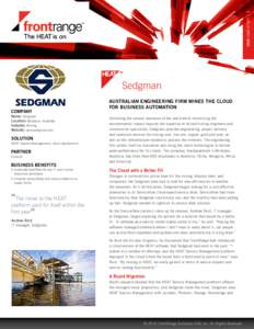 HEAT CASE STUDY | 1  Sedgman COMPANY  Name: Sedgman