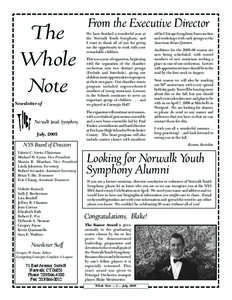 The Whole Note Newsletter of  July, 2005