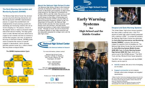 About the National High School Center The Early Warning Intervention and Monitoring System (EWIMS) The National High School Center has devised a seven-step Early Warning Intervention and Monitoring System (EWIMS) impleme