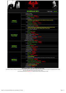 SCHEDULE 2011                  · FEATURE   · SHORT 10:30 The Killage 12:30 Adam Chaplin