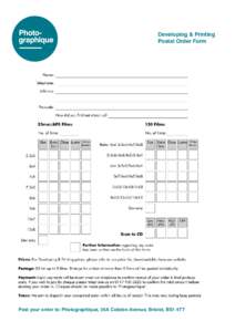 Developing & Printing Postal Order Form Developing & Printing Postal Order Form