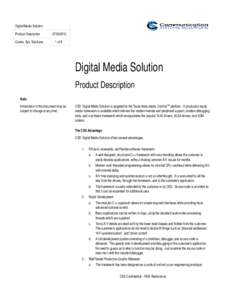 Digital Media Solution Product Description Comm. Sys. Solutions[removed] of 8