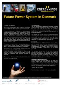Energinet.dk / Aalborg University / Electrical engineering / Engineering College of Copenhagen / Europe / Denmark / Scandinavia