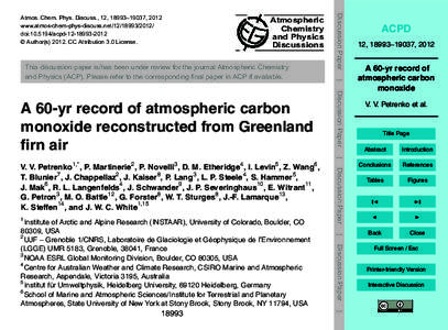 Atmospheric Chemistry and Physics Discussions  Discussion Paper