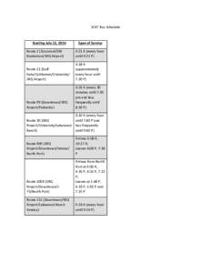 SCAT Bus Schedule  Starting July 12, 2014 Span of Service