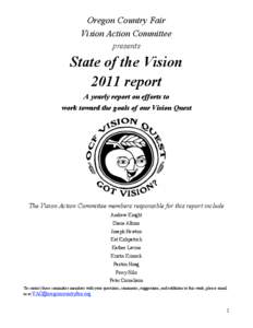 Oregon Country Fair Vision Action Committee presents State of the Vision 2011 report