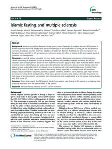 Behavior / Sawm / Nutrition / Multiple sclerosis / Autoimmune diseases / Calorie restriction / Fasting / Intermittent fasting / Treatment of multiple sclerosis / Health / Medicine / Diets