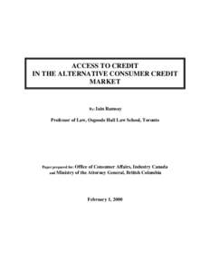 Economics / Credit / Payday loan / Rent-to-own / Consumer protection / Credit history / Credit counseling / Community Reinvestment Act / Bank / Financial economics / Personal finance / Finance