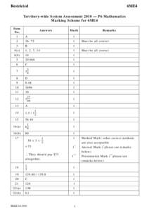 Microsoft Word - Marking Scheme of TSA 2010 Maths 6ME4.doc