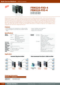 Multi-Service Platform - POTS Converter  FRM220-FXO-4 FRM220-FXS-4  4x FXO over Fiber