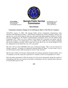 Contact: Bill Edge Phone[removed]Fax[removed]E- mail: [removed]  Georgia Public Service