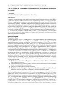 Strengthening policy and institutional framework for conservation and sustainable use of plant genetic resources: National programmes and networks as strategic tools, 1-10 October 2002, Zschortau, Germany