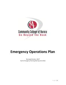 Emergency Operations Plan Reviewed October, 2014* By the Emergency Planning Steering Committee Page |1